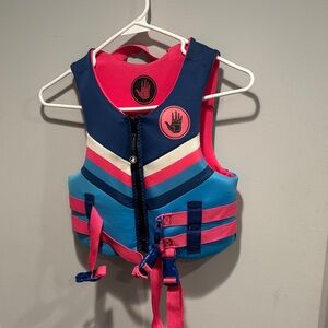 Colorful Life Vest with Pink and Blue Stripes